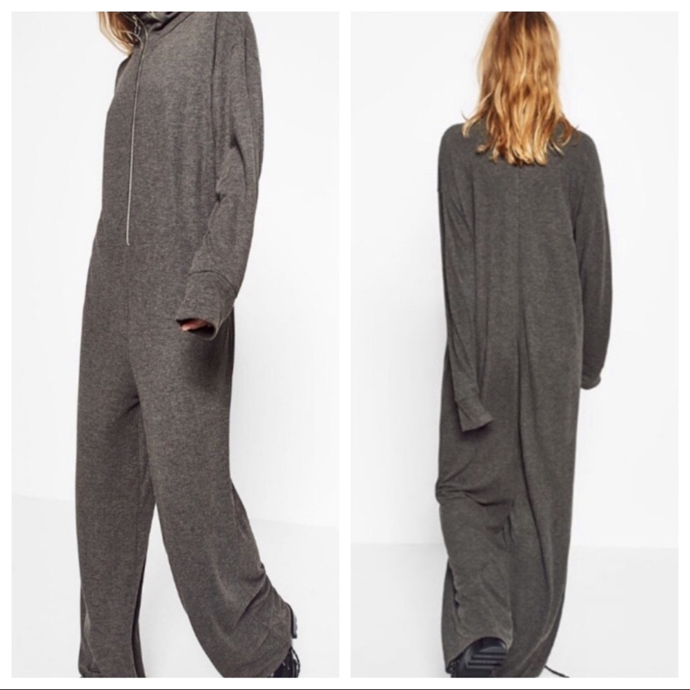 Zara oversized zip front jumpsuit NWT SZ M